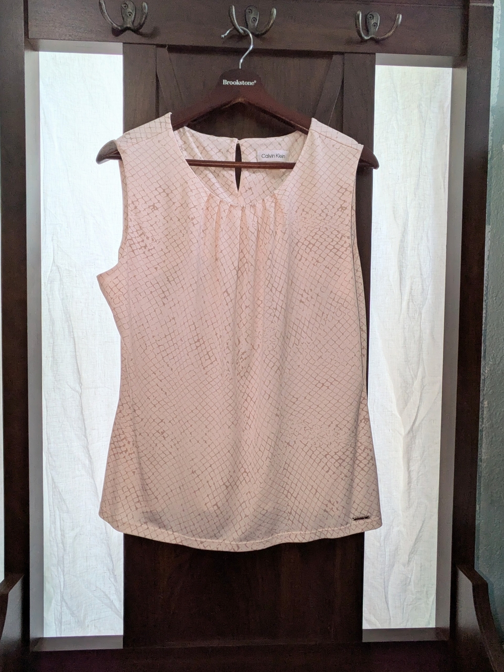 Calvin Klein Sleeveless Cream Textured Camisole